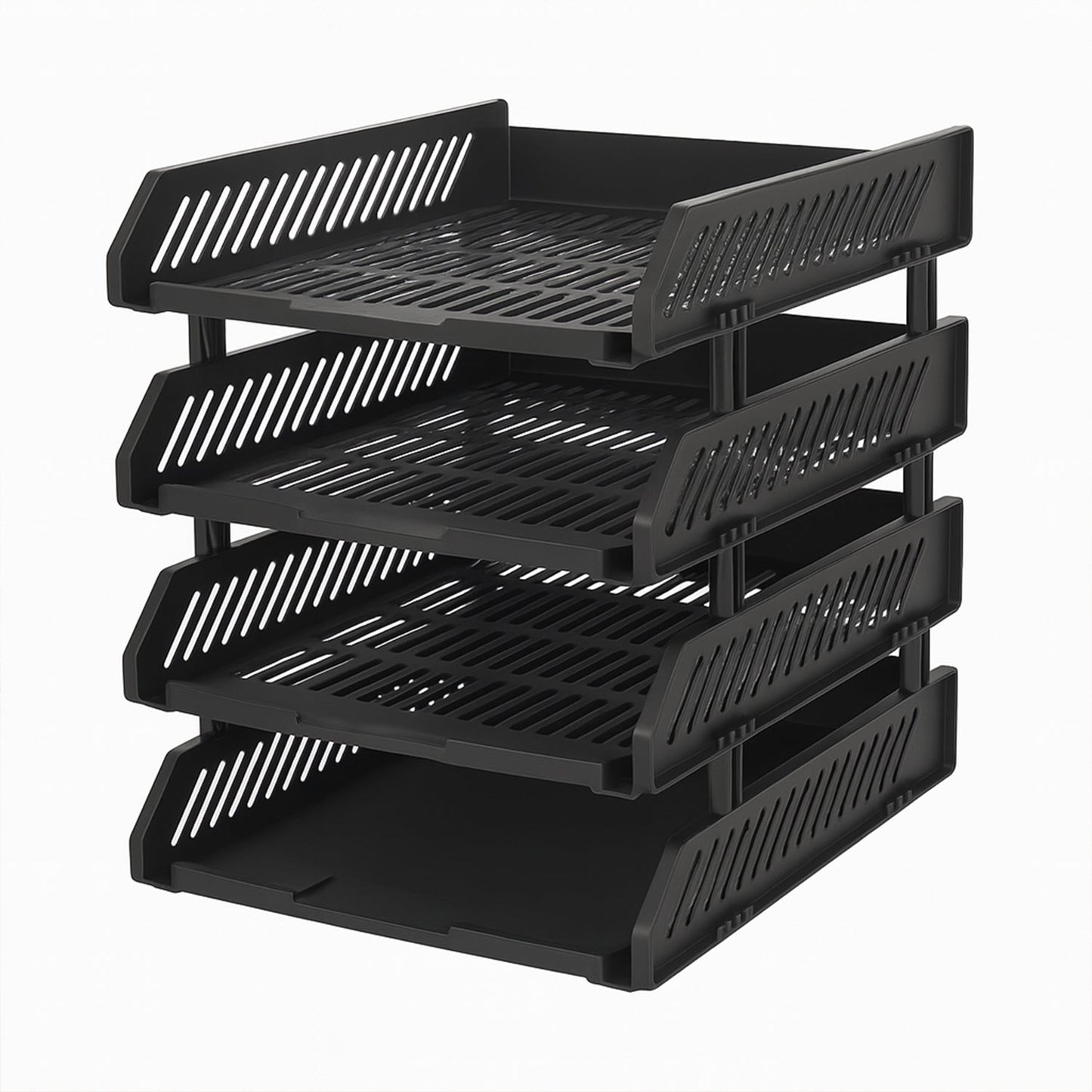 4-Layer Multifunctional File Rack with Drawers for Office Desk