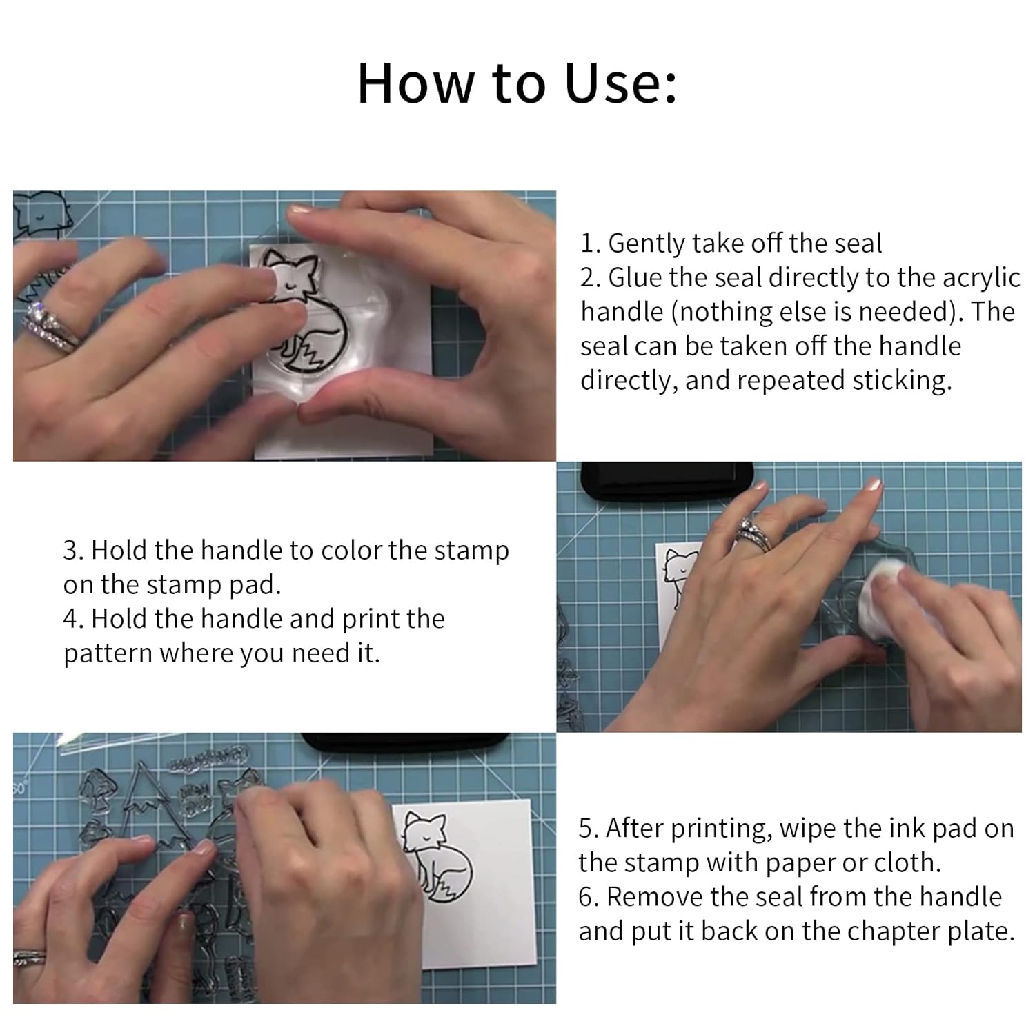 Reusable Transparent Rubber Stamp for Paper Crafts (Mix Design / 1 Sheet)