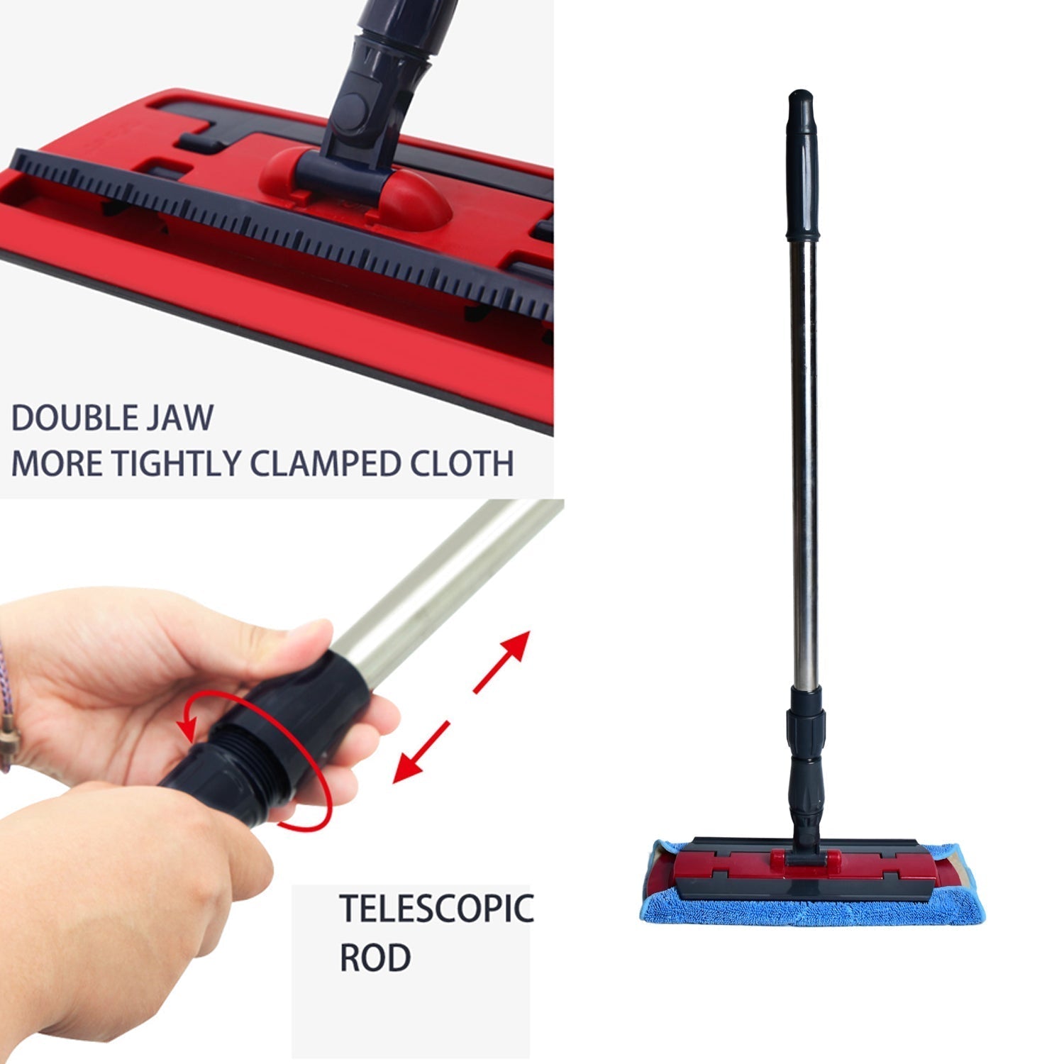 Mop for Floor Cleaning, Microfiber Mop, Flat Mop, Rotating Mop for Floor Cleaning