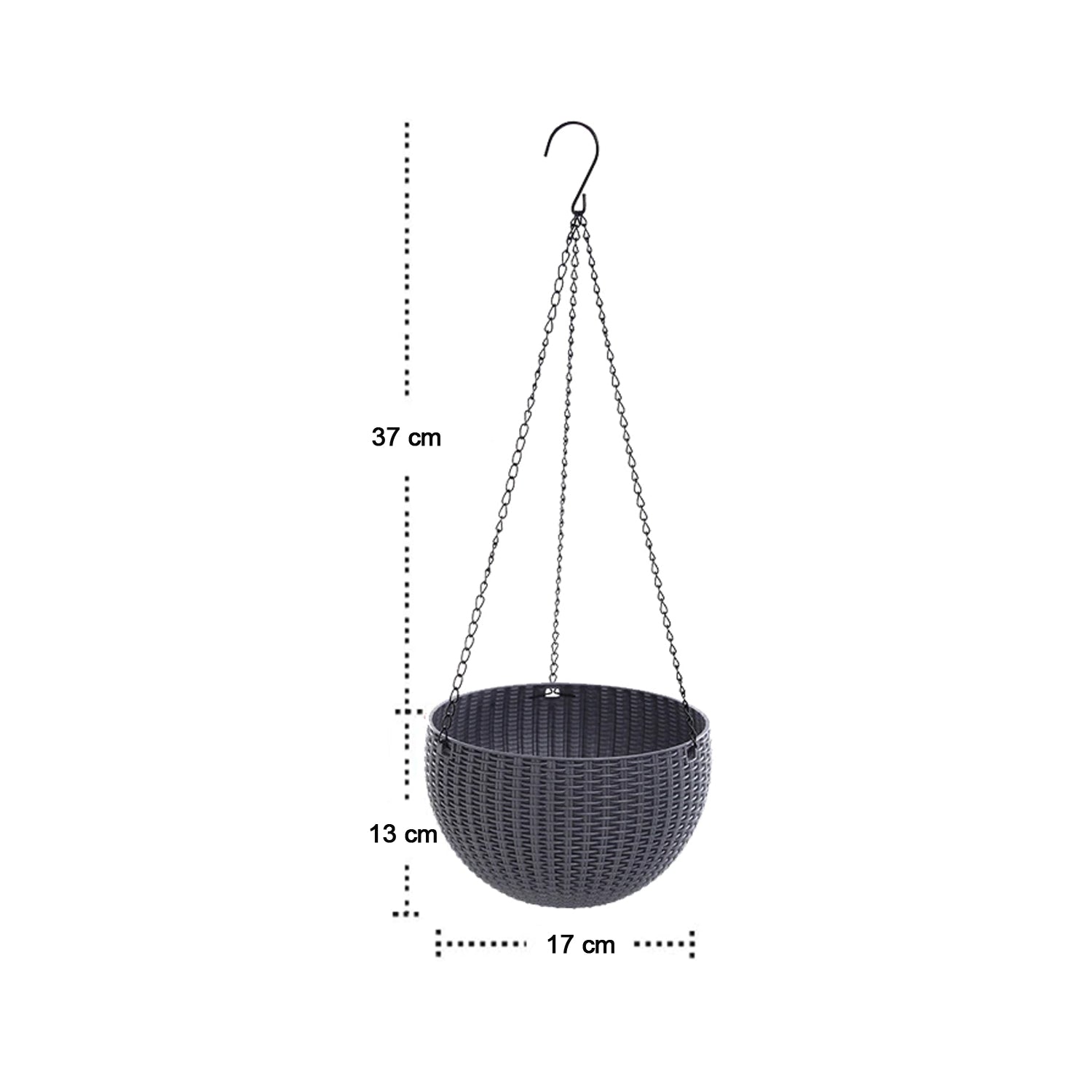 Plastic Hanging Flower Pot and Flower Pot with Chain (6 Pc)