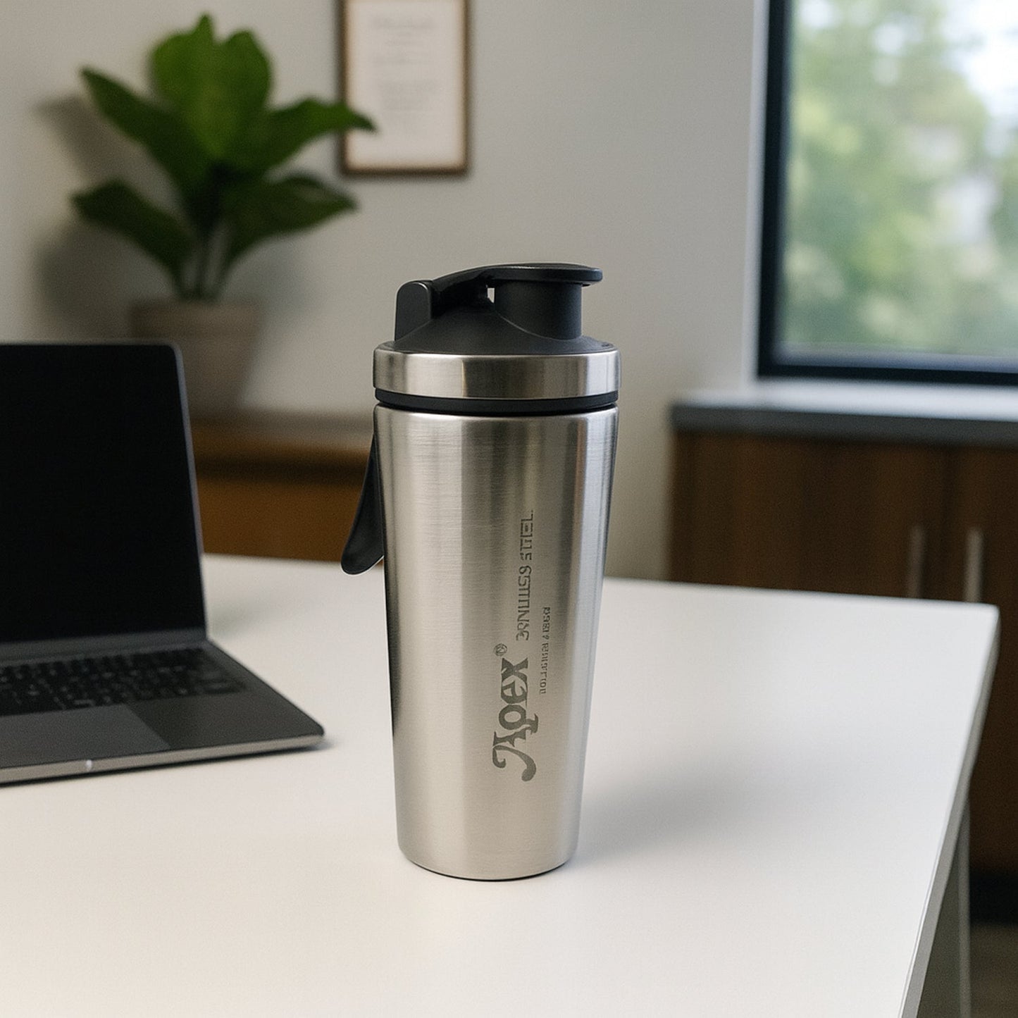 Apex Stainless Steel Gym Shaker Bottle and Spring (1000ML / 1 Pc)