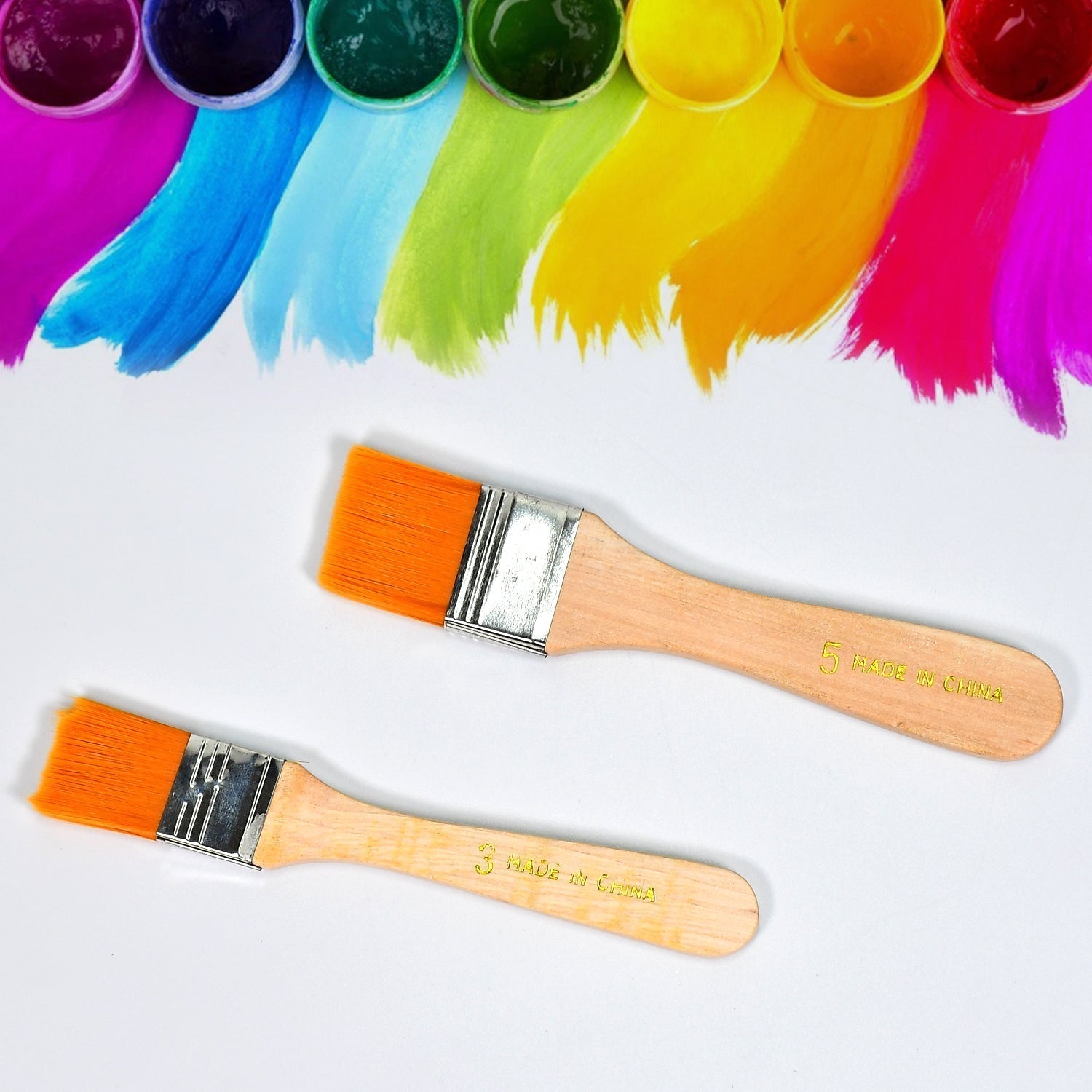 Artistic Flat Painting Brush 2pc for Watercolor & Acrylic Painting.