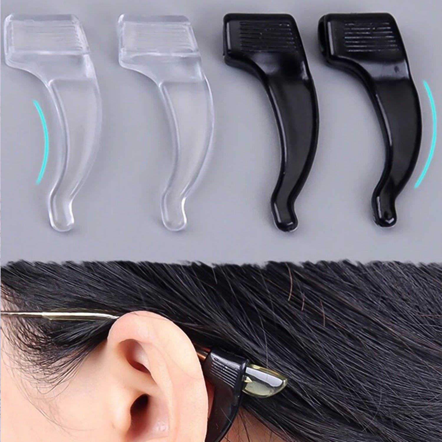 Soft Silicone Glasses Ear Hooks Anti-Slip Eyeglasses (1 Pair)