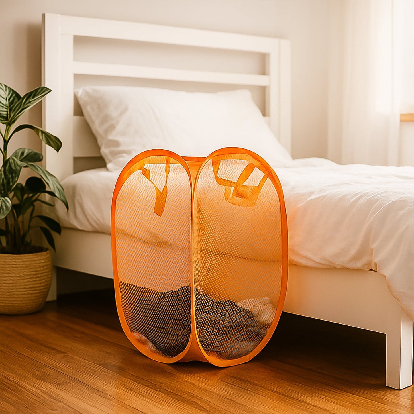 Foldable Pop-Up Mesh Laundry Basket Hamper (1 Pc)