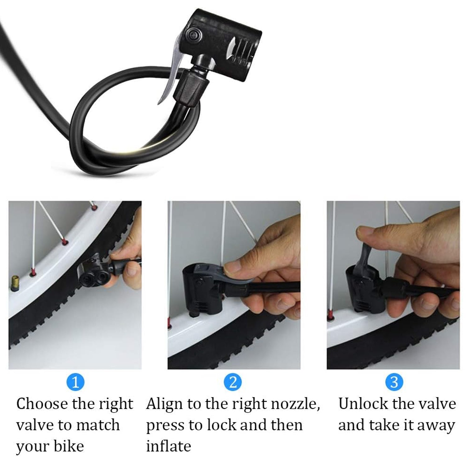 Portable High-Pressure Foot Pump with Gauge for vehicles