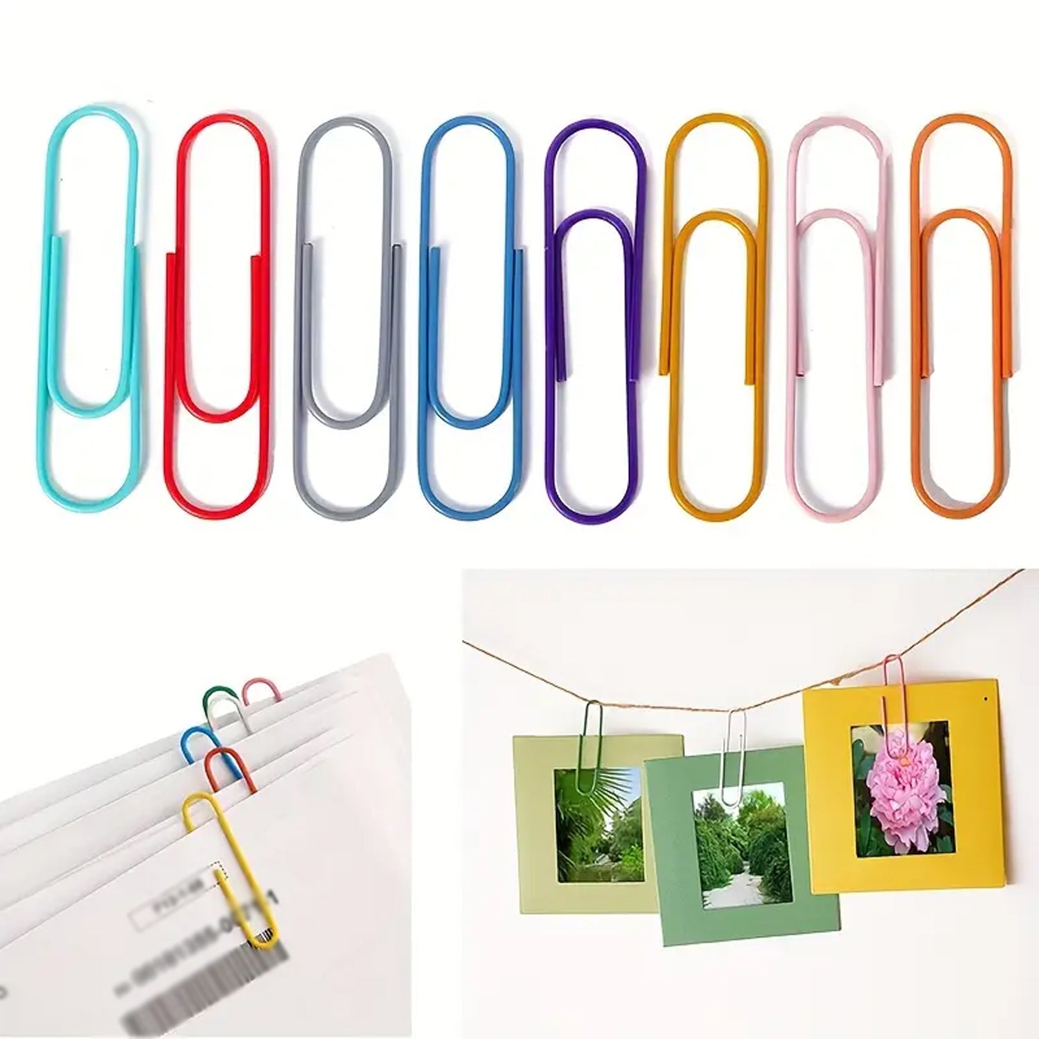 Multipurpose Assorted Color Paper Clips (Approx 30 Pcs / Medium Size)