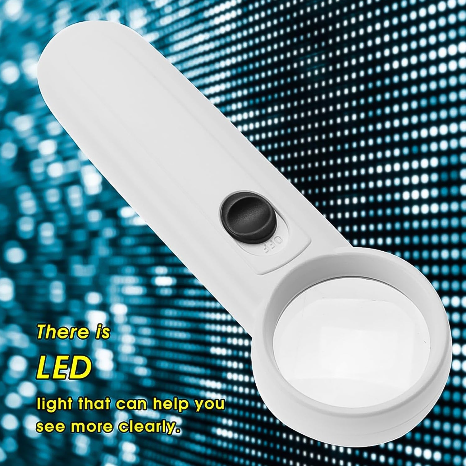 Hand-Held Magnifier with Dual LED Lights (1 Pc / 37MM / Battery not included)