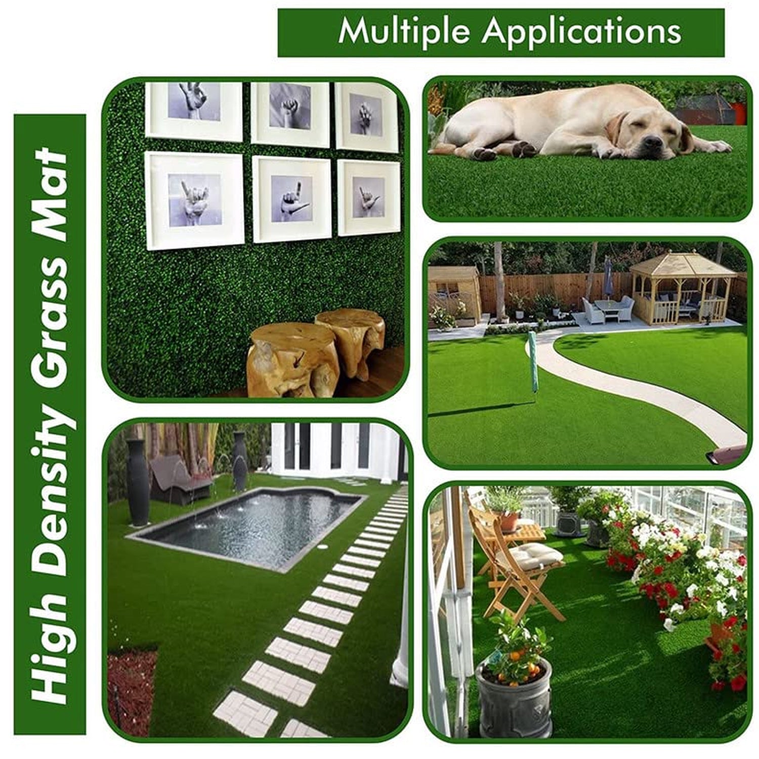 Artificial Grass for Balcony Or Doormat, Soft and Durable Plastic Turf Carpet 58x38cm