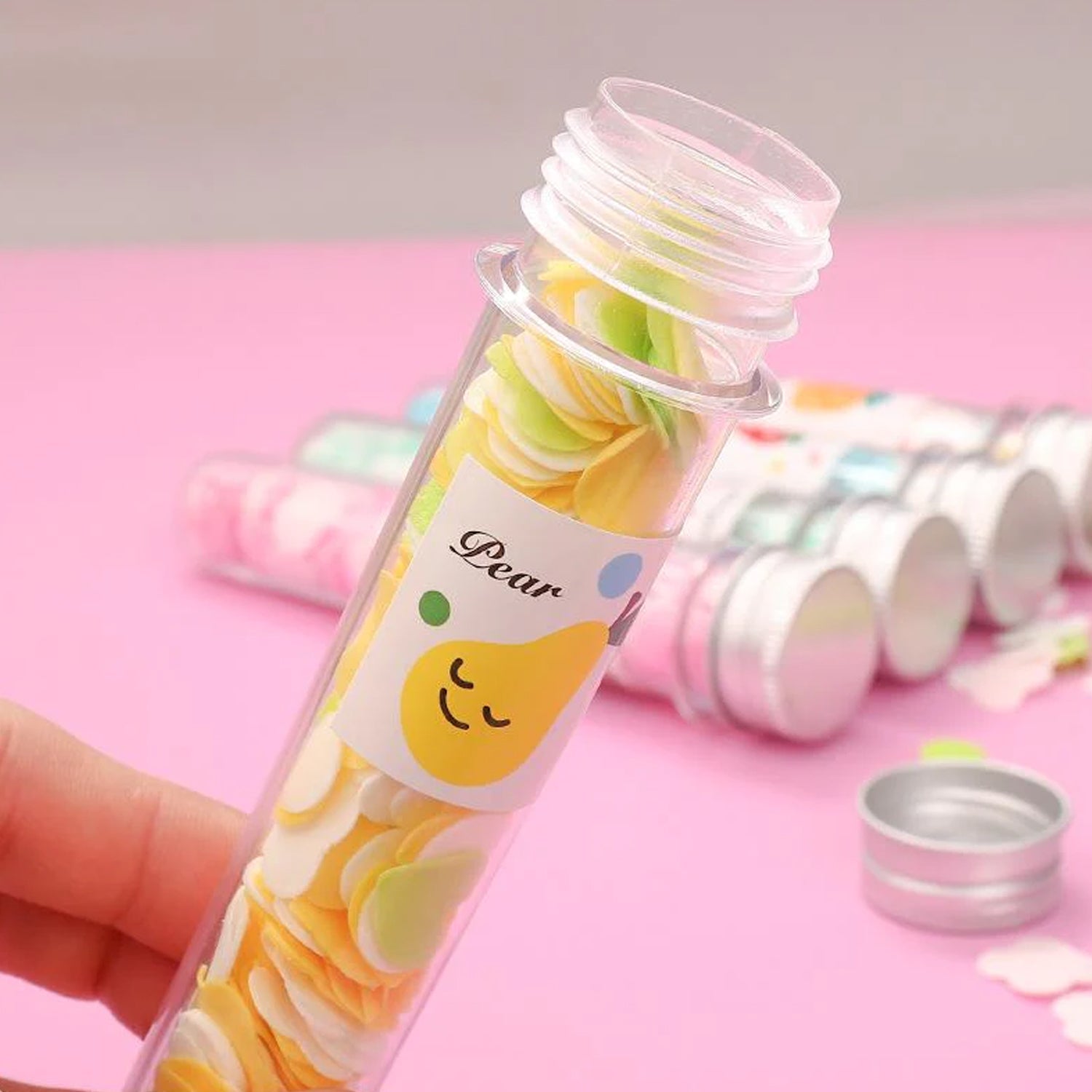 Portable Hand Washing Bath Flower Shape Paper Soap Strips In Test Tube Bottle