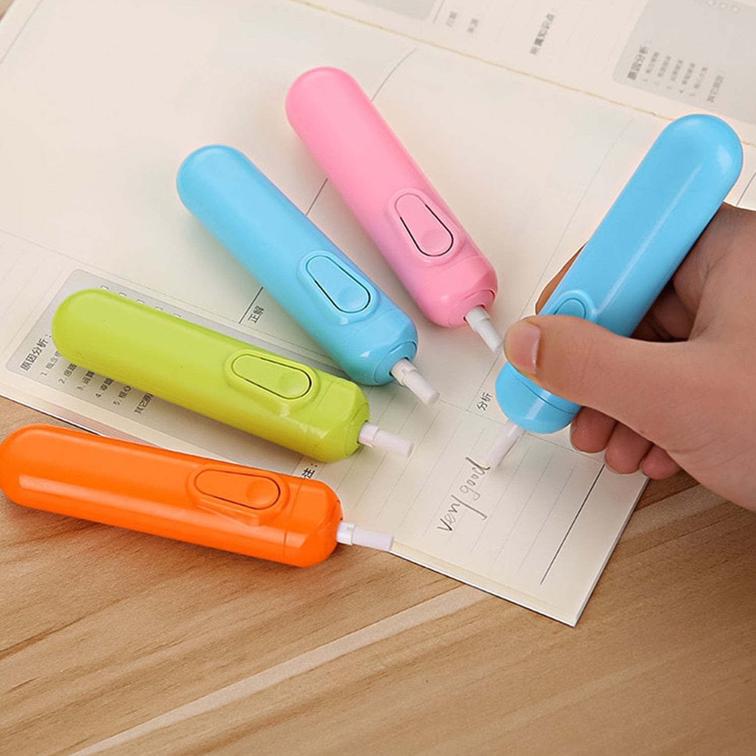 Electric Eraser Kit Automatic Pencil Eraser Battery Operated with 12 Eraser Refills