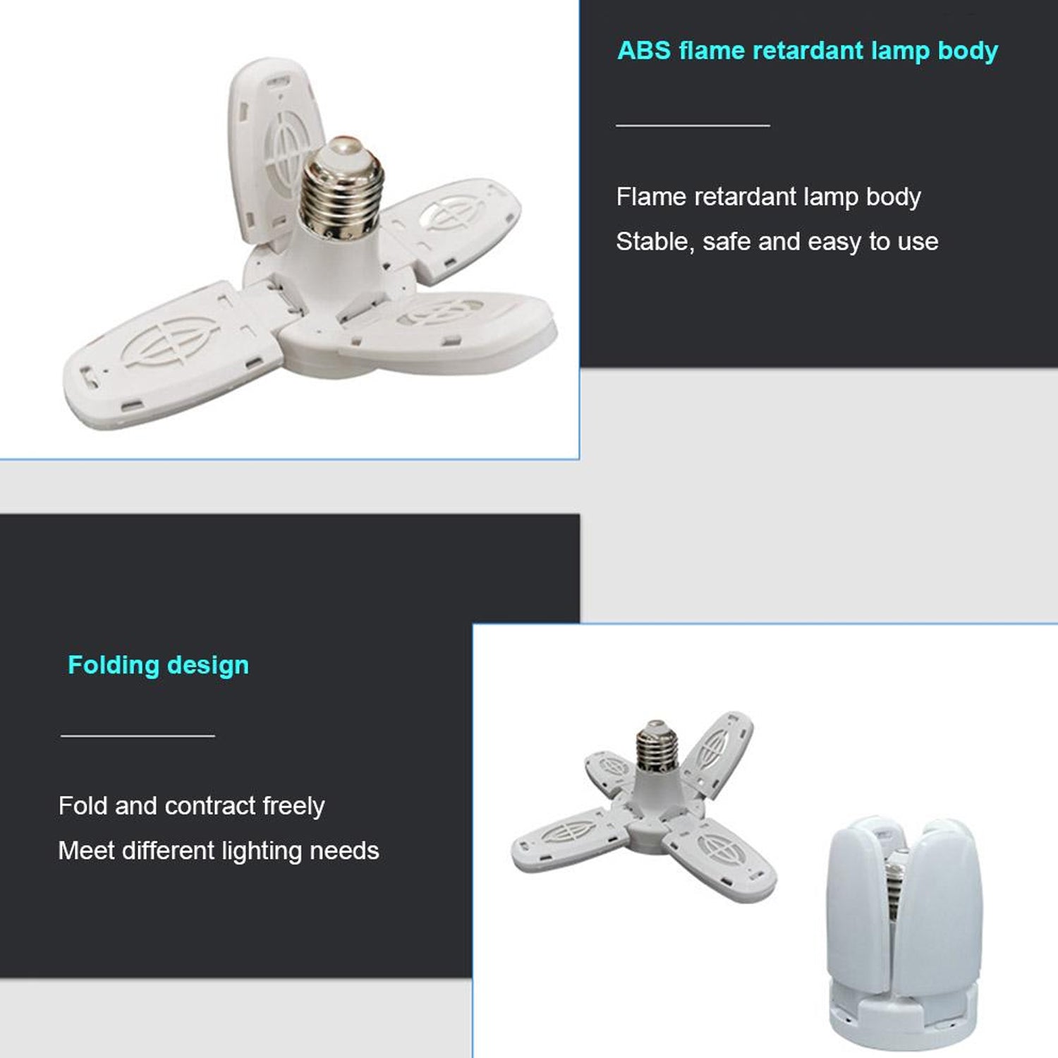 Fan Blade Led Bulb 28V Foldable LED Blade Fan Bulb ( 1 pc )