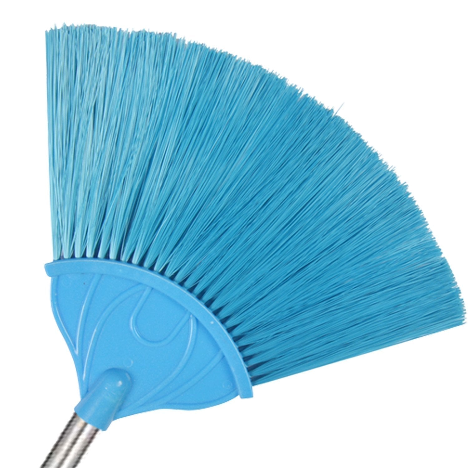 Broom with Long Stainless Steel Rod and Extendable Cobweb Cleaner Stick