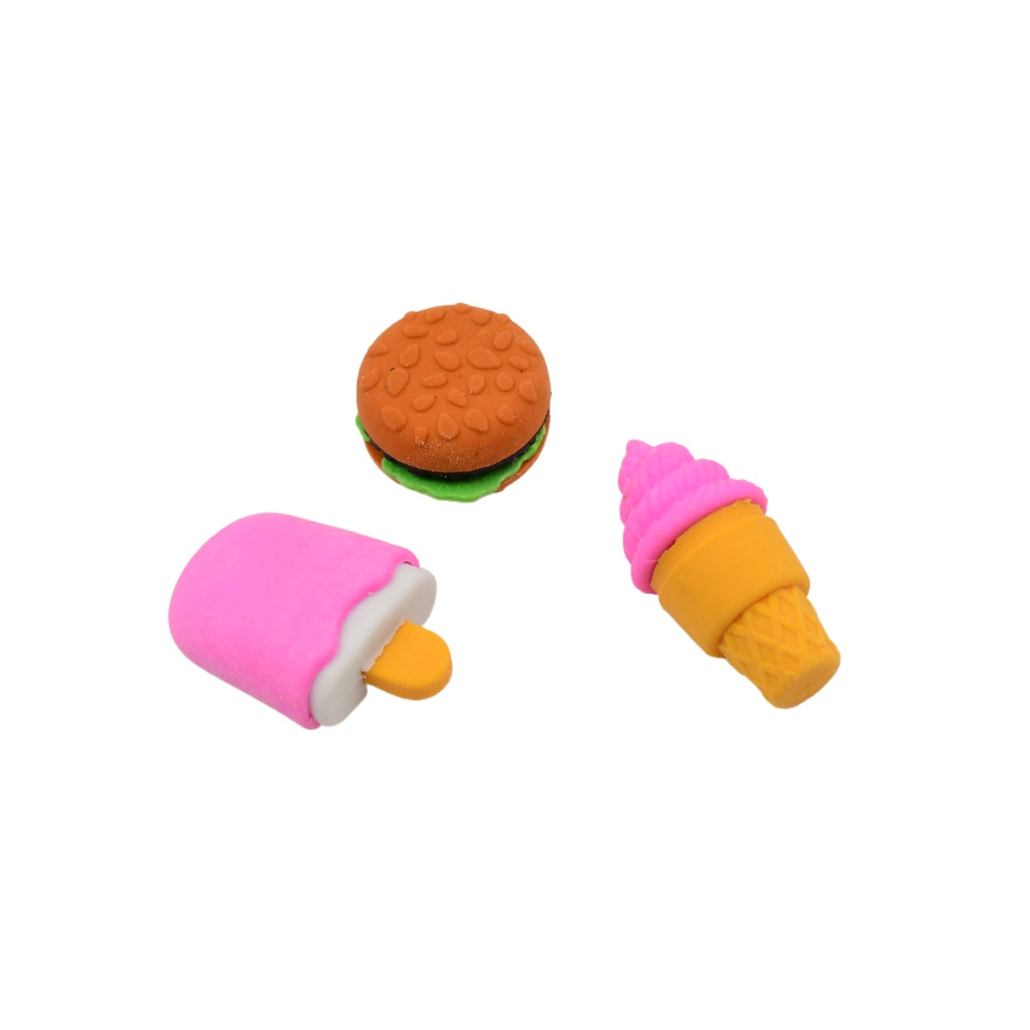 Mix Design Fancy & Stylish Colorful Erasers (1 Set / 3 Pc Set)