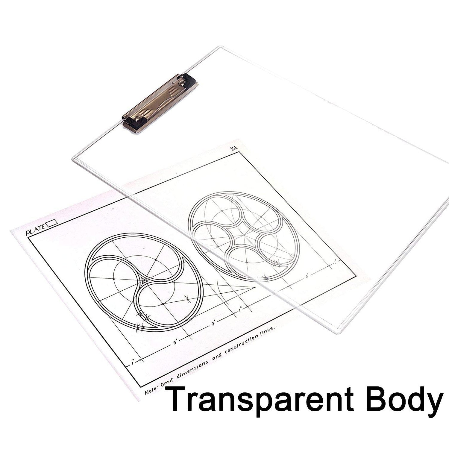 Transparent Premium Exam Pad Best for Students in All Exams Unbreakable Flexible Board with a Centimeter Measuring Side Pad For School & Exam Use