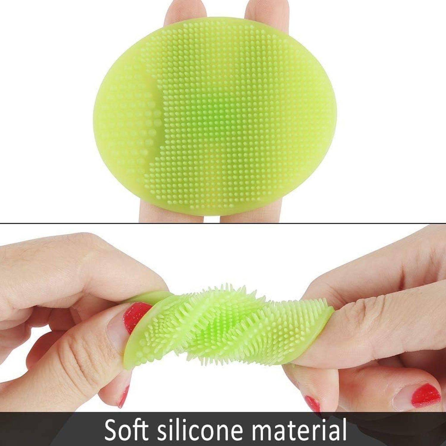 Bath & Facial Cleansing Brush, Soft Silicone Face Scrubber (2 Pc Set)