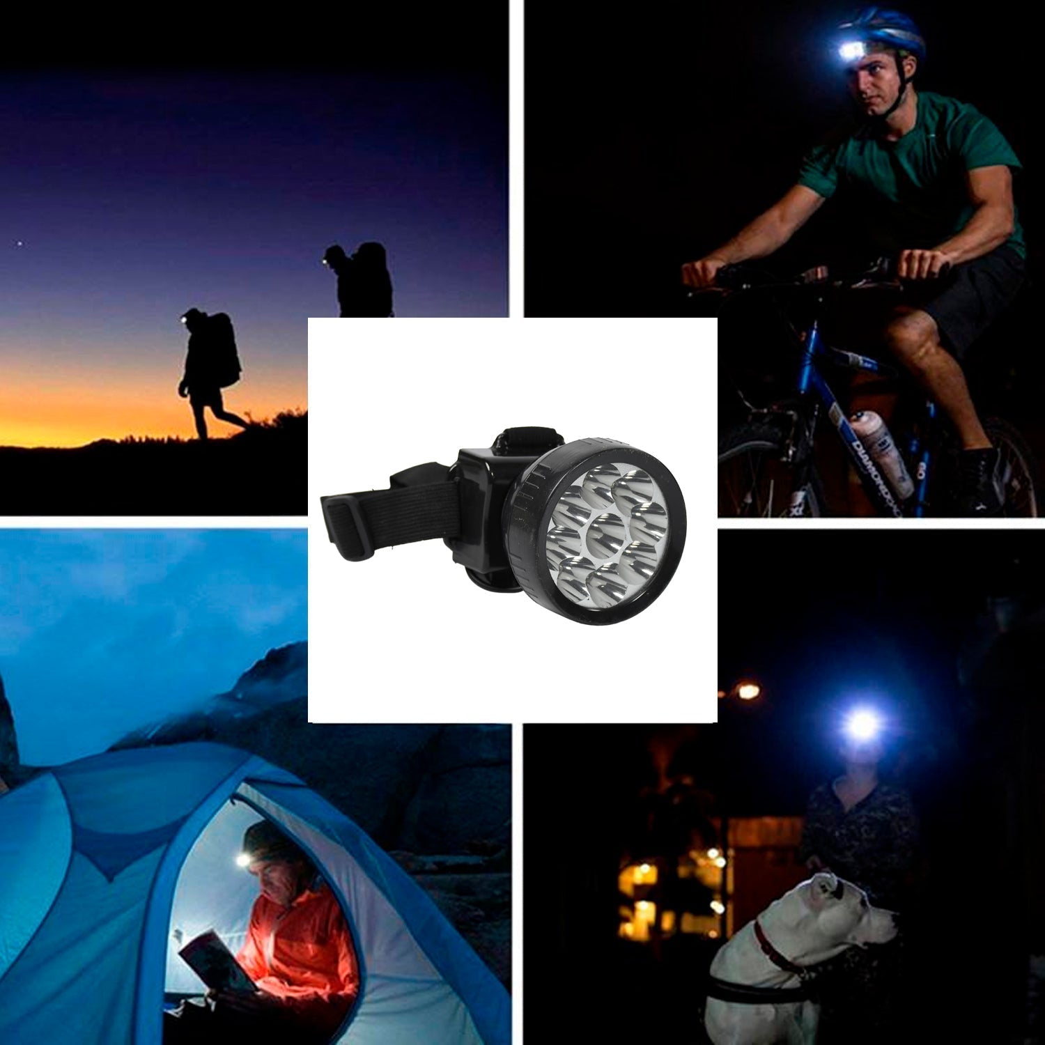 Head Lamp 9 Led Long Range Rechargeable Headlamp Adjustment Lamp Use For Farmers, Fishing, Camping, Hiking, Trekking, Cycling