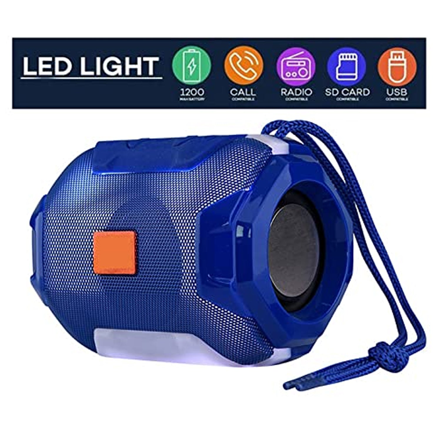 Wireless Portable Bluetooth DJ Bass Speaker , Rechargeable Media Player