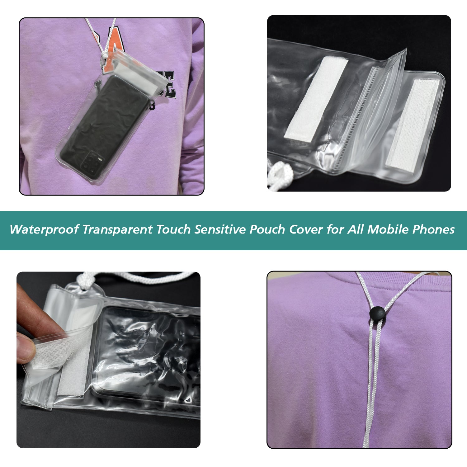 Waterproof Mobile Pouch (6.2 inch , Random Colour)