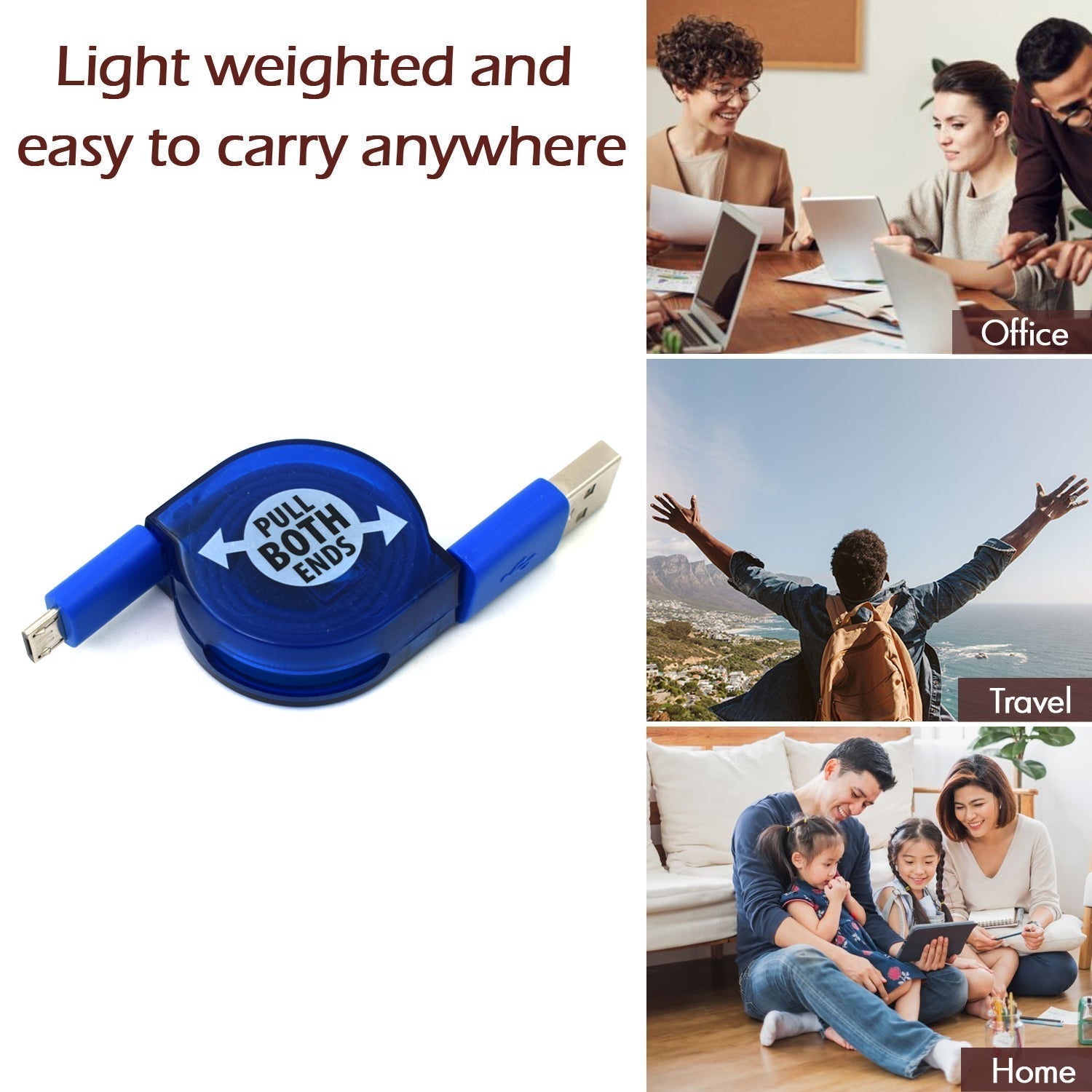 Retractable Usb Charge widely used for charging various types of smartphones and technical devices present in all kind of places etc.