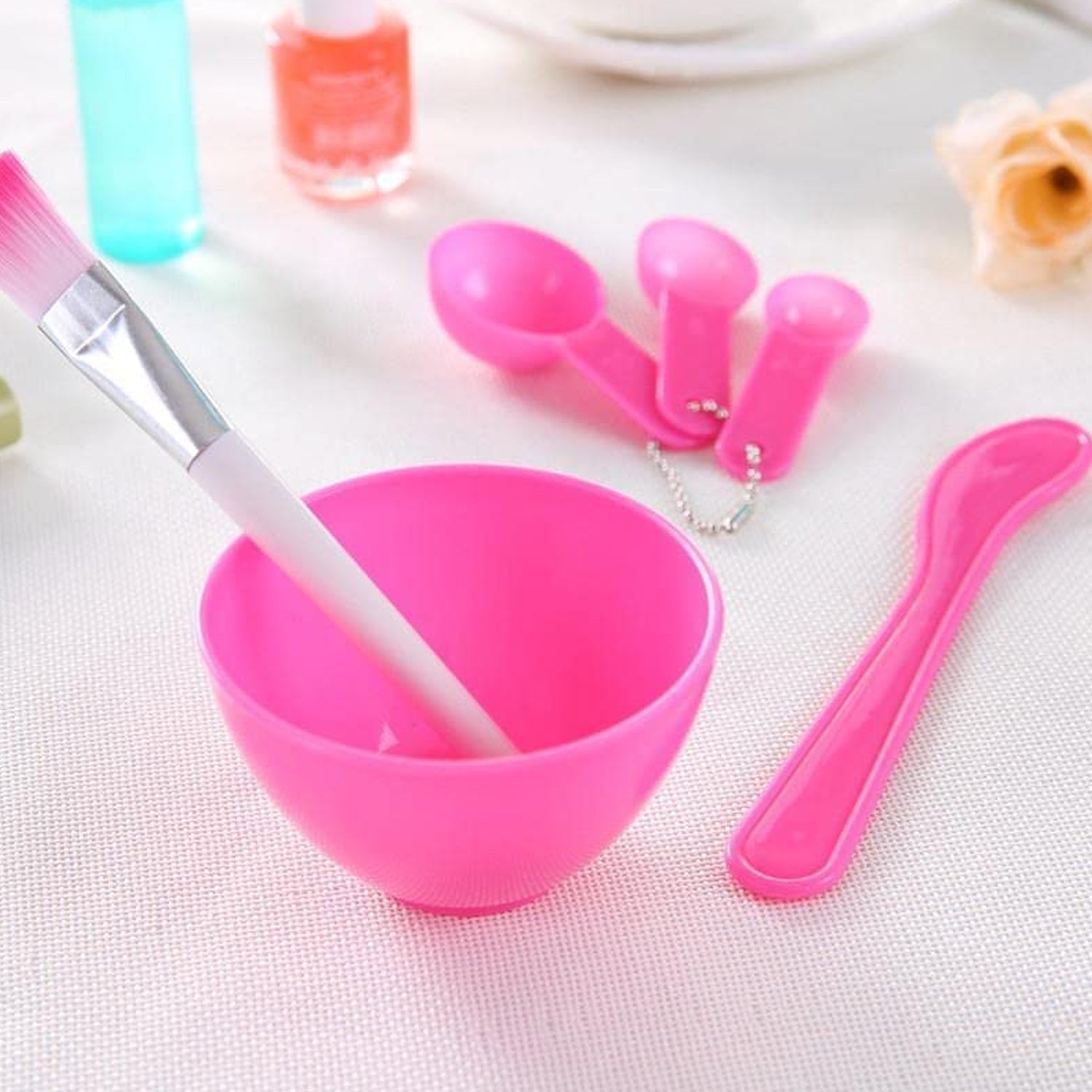 Facial Mask Bowl Set For Girls Use ( 6 pcs Set )