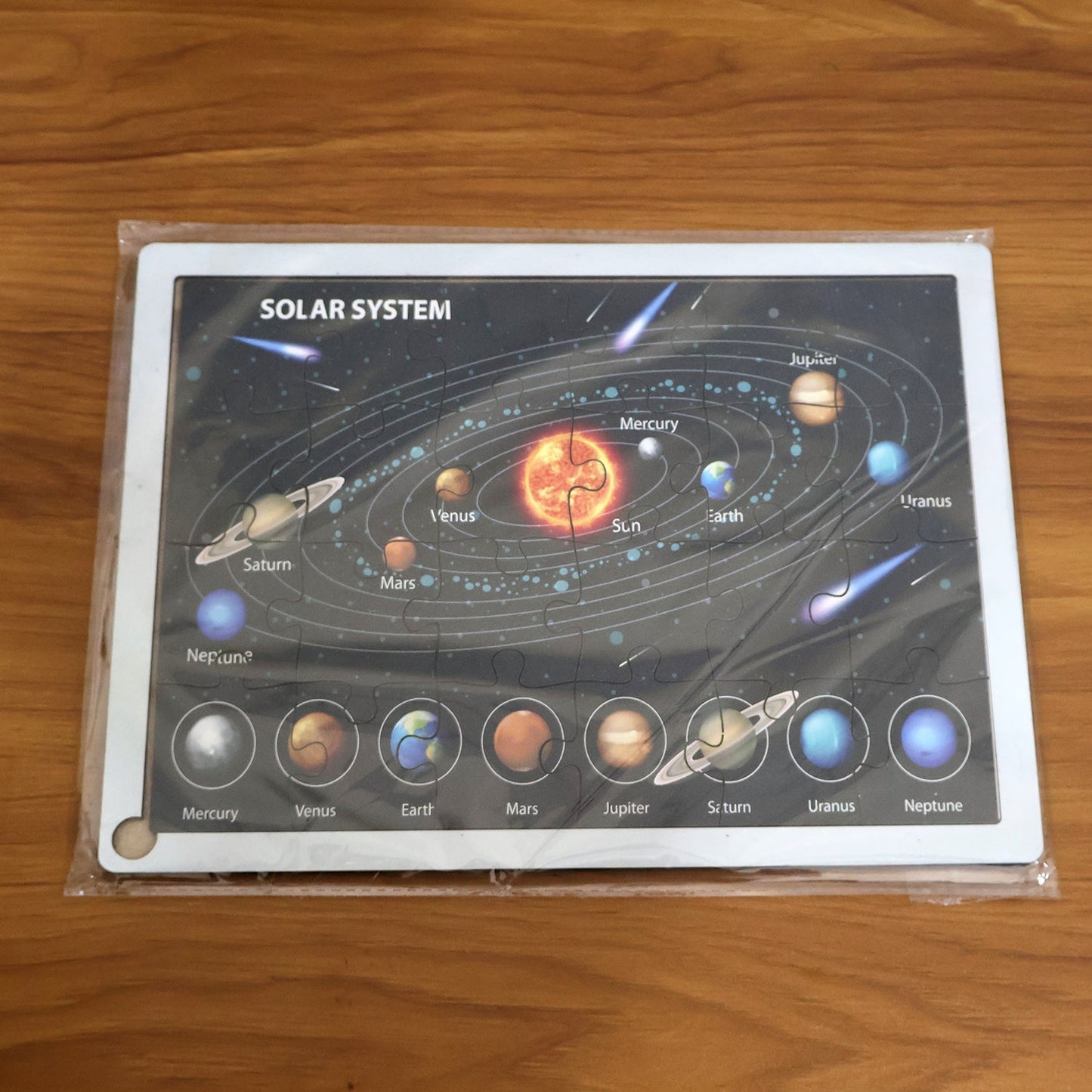 Wooden Solar System Puzzle for Kids - (1 Set)