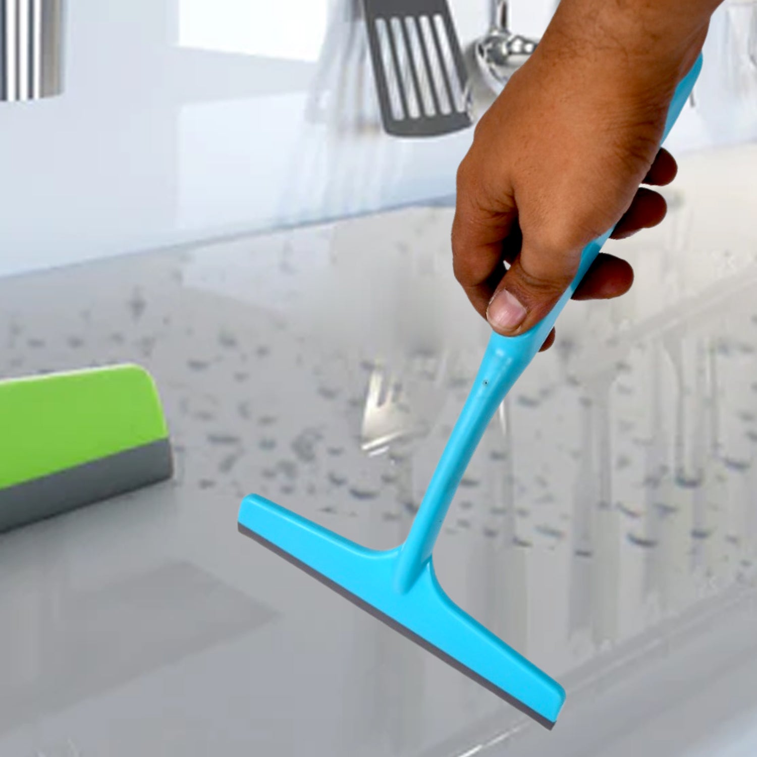 Kitchen Platform and Glass Wiper No-Dust Broom, Long Handle, Easy Floor Cleaning.