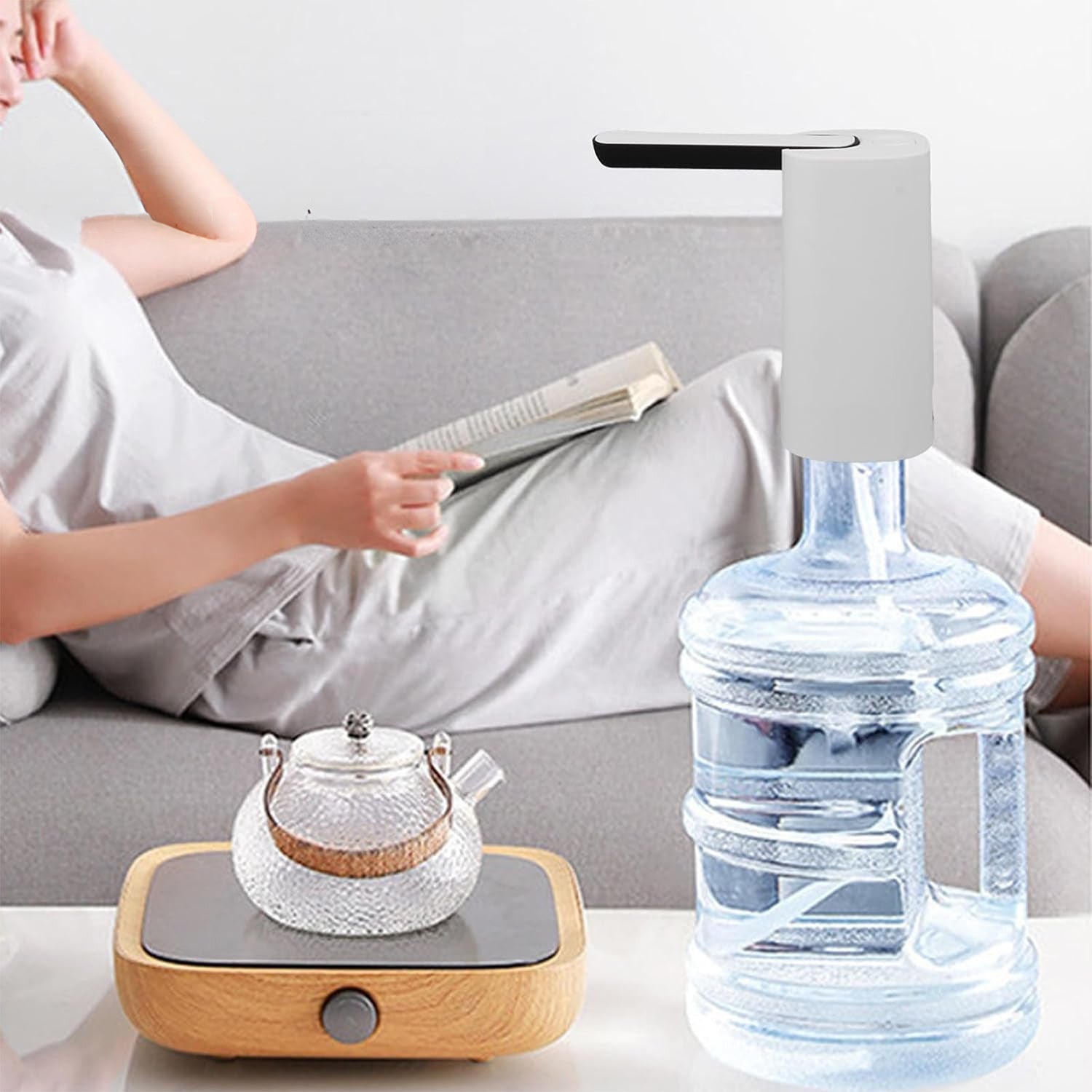 Foldable Water Dispenser, Portable Water Bottle Pump USB Charging Elec