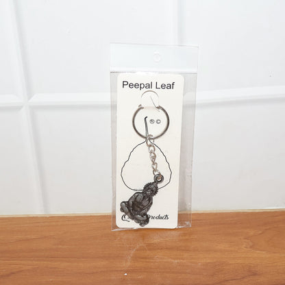 Premium Spiritual Hanuman Ji Sitting Pose Metal Keychain (1 Pc)