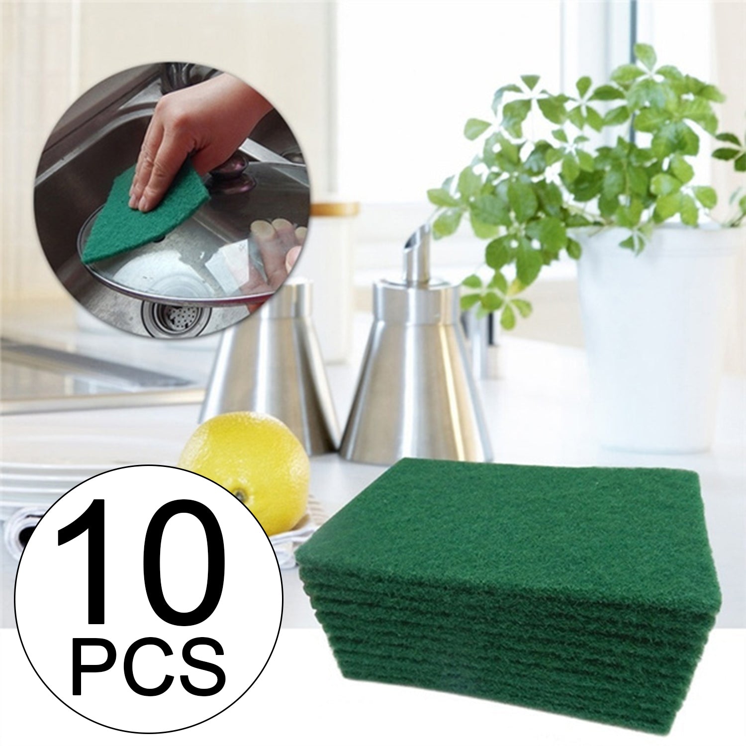 Scrub Sponge Cleaning Pads Aqua Green  10PCS