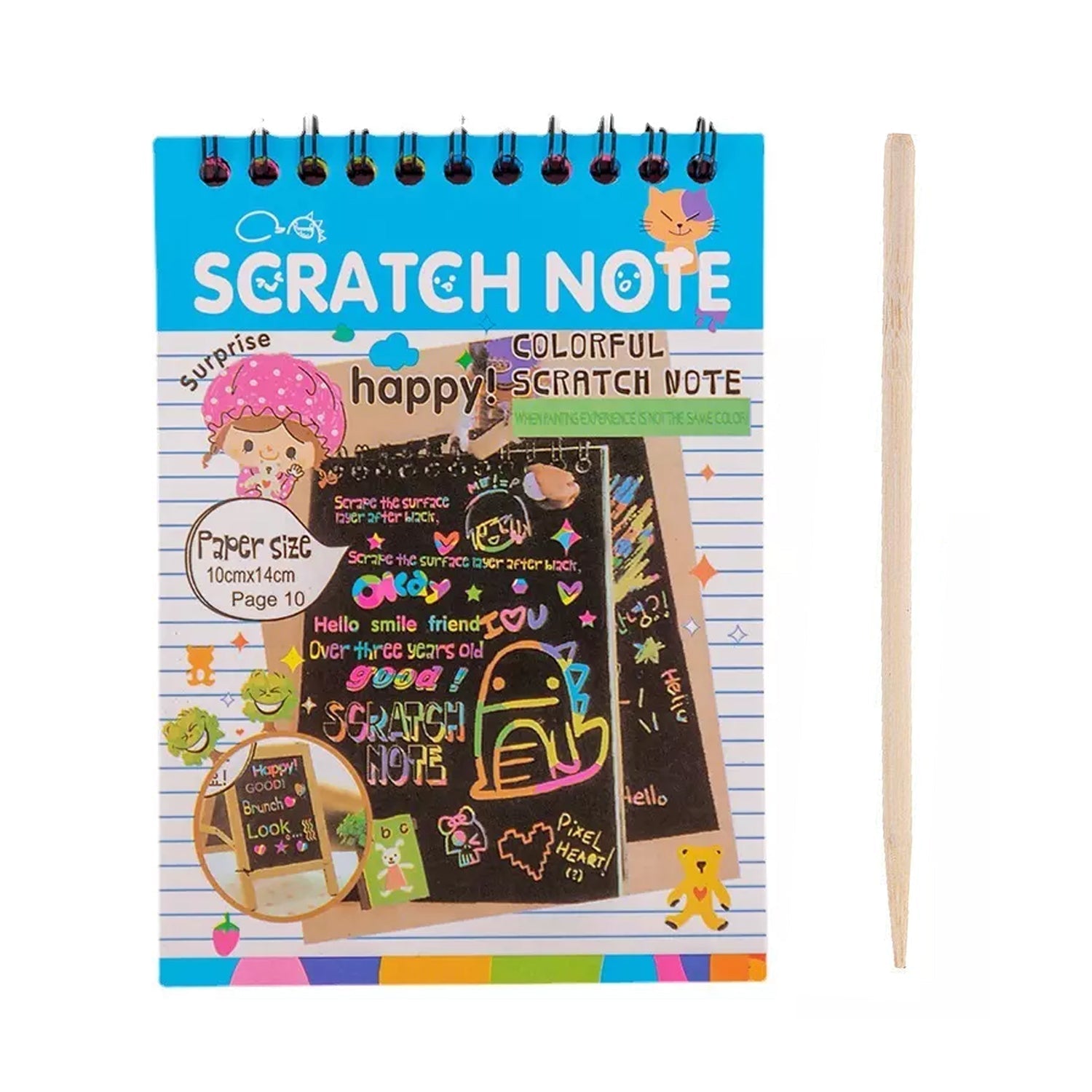 Crafts Rainbow Art Scratch Paper Book Sheets 10 Page  ( Pack of 1 )