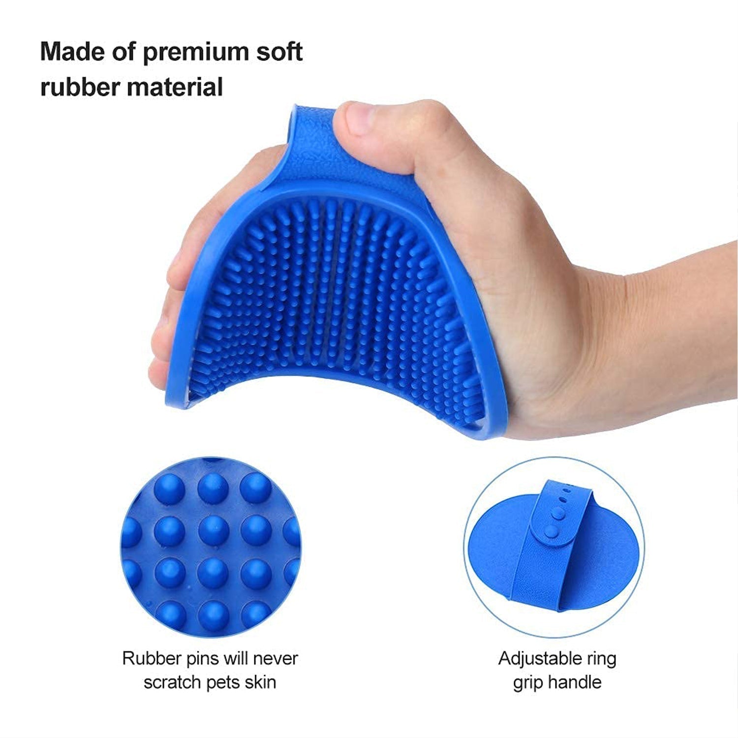 Puppies Pet Massage Rubber Bath Glove for Dogs, Cats, Rabbit, & Hamster | Grooming Shampoo Washing Hand Brush - 1 Piece