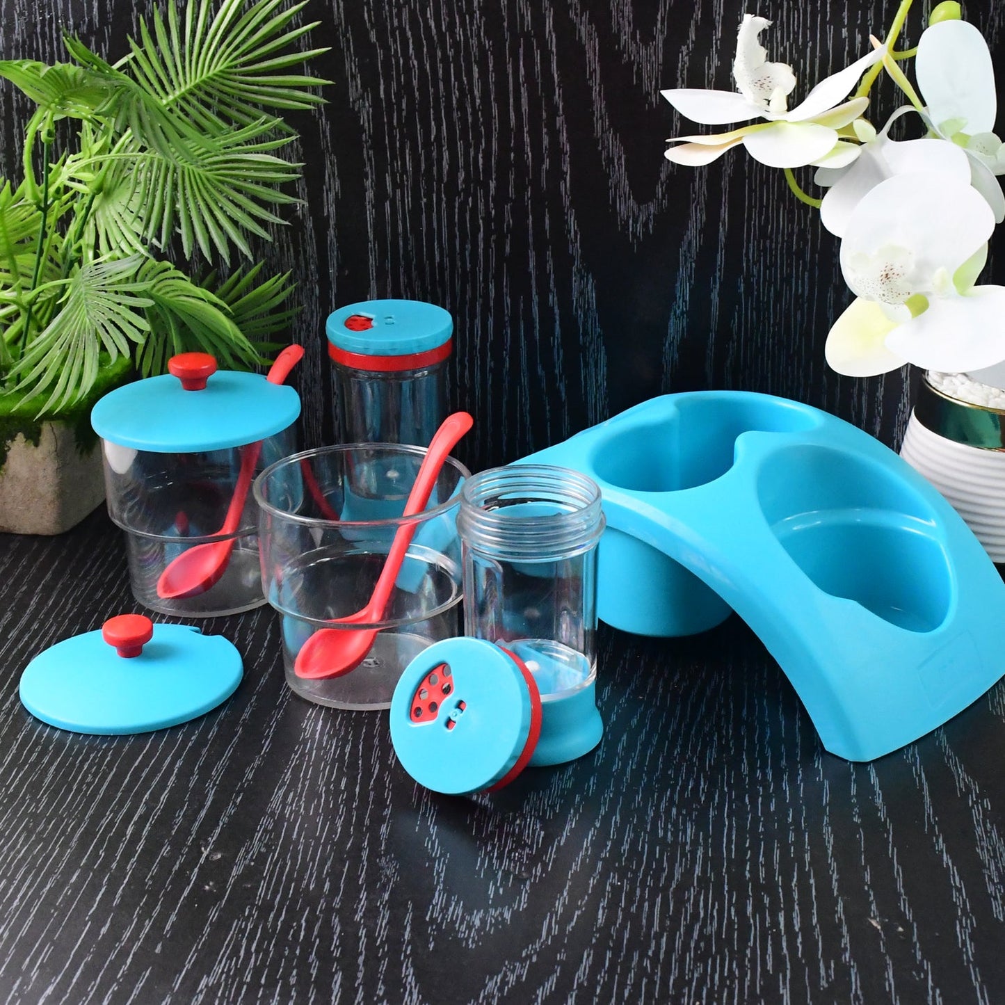 Supermom Plastic 4x Pickle with Salt & Pepper Storage Set