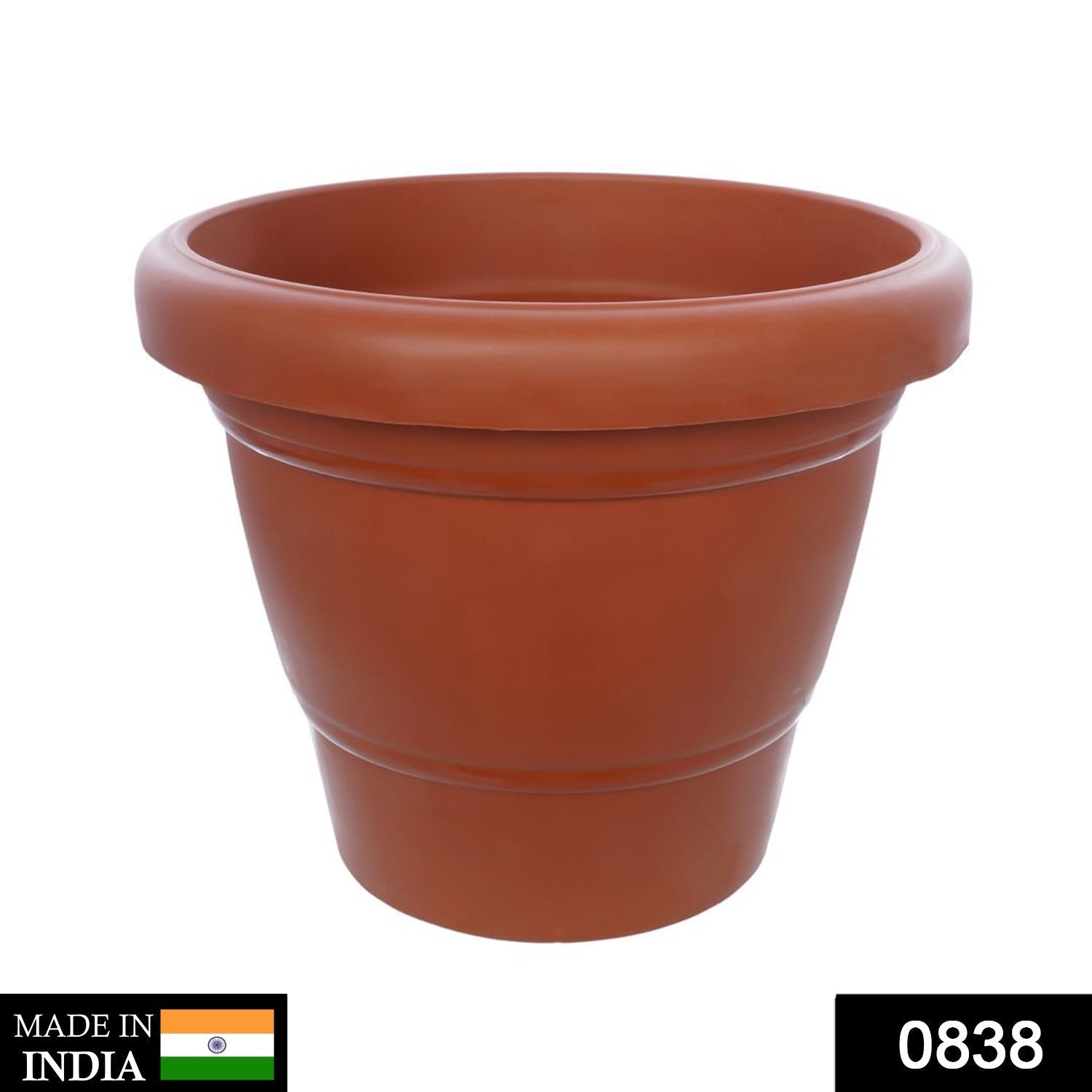 Garden Heavy Plastic Planter Pot / Gamla 8 inch (Brown, Pack of 1,Medium )