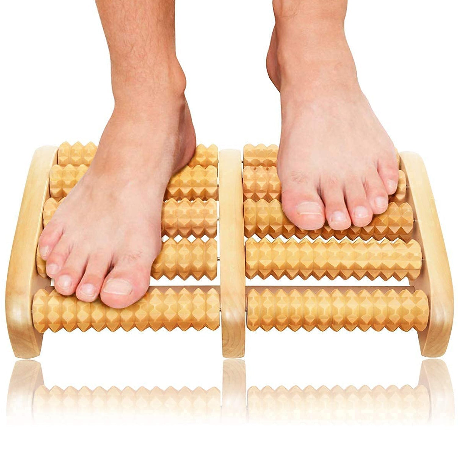 Wooden Foot Massager Roller Reflexology Foot Massager for Increase Blood Circulation and Plantar Fasciitis Relieve Pain