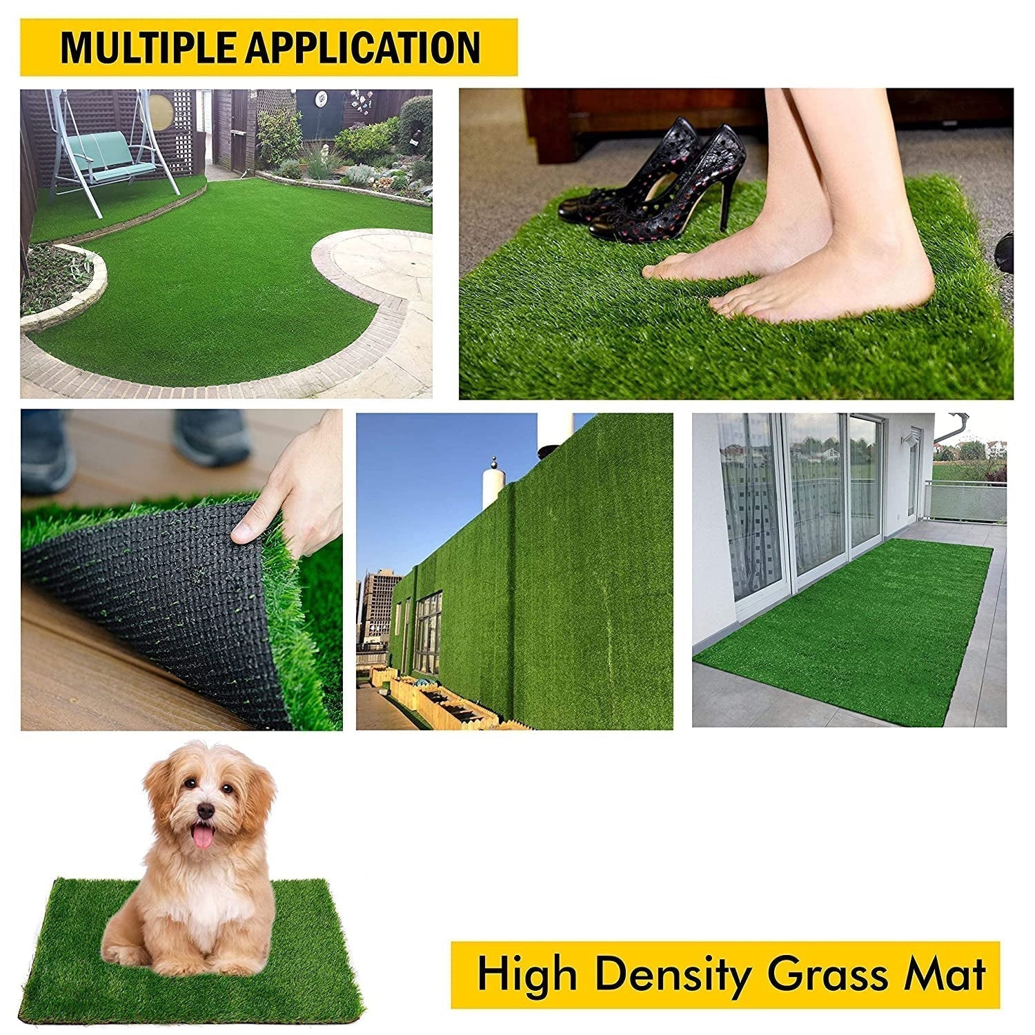 Artificial Grass for Balcony Or Doormat, Soft and Durable Plastic Turf Carpet 58x38cm