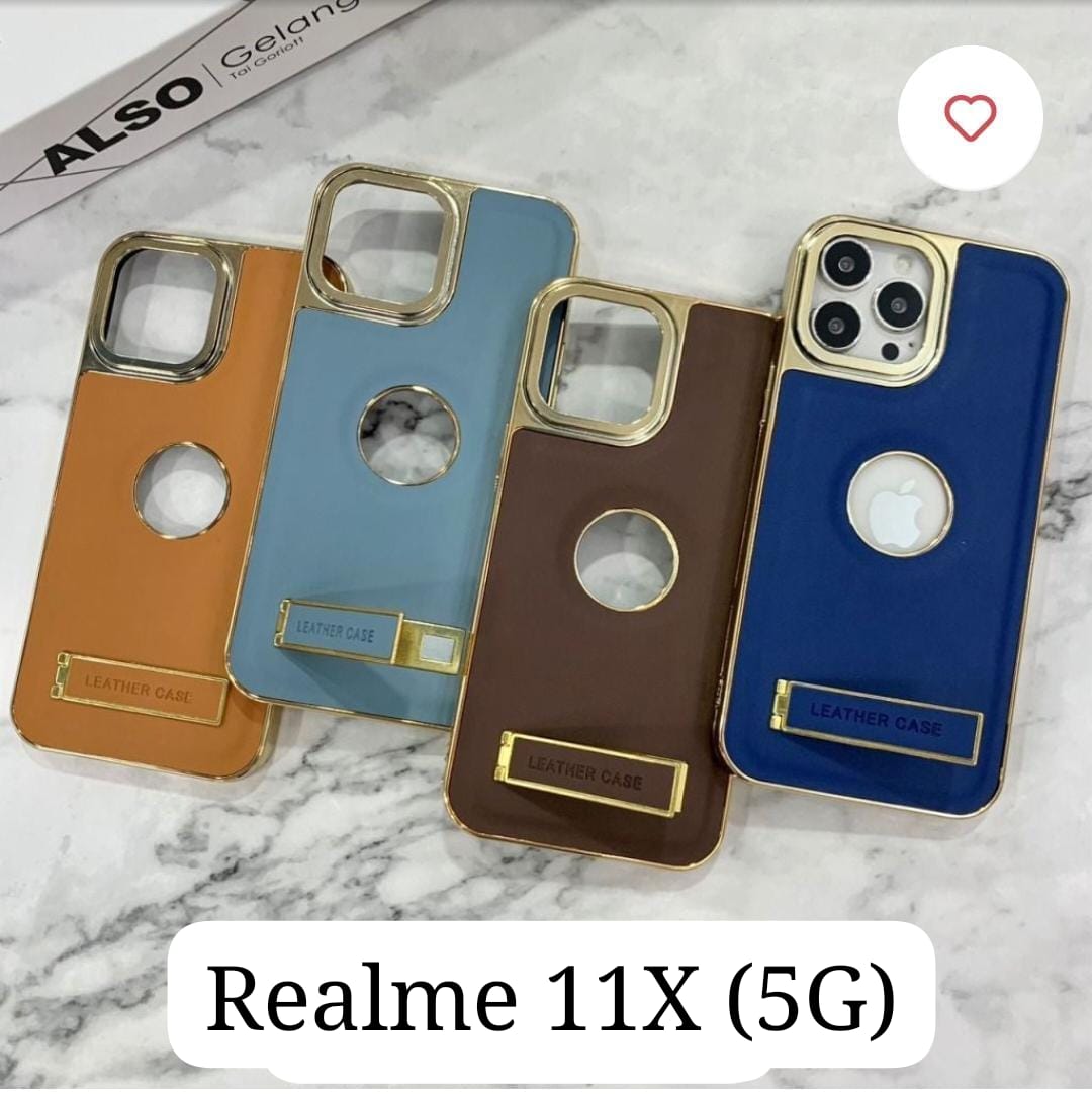 Leather With Stand Hard Case For Realme