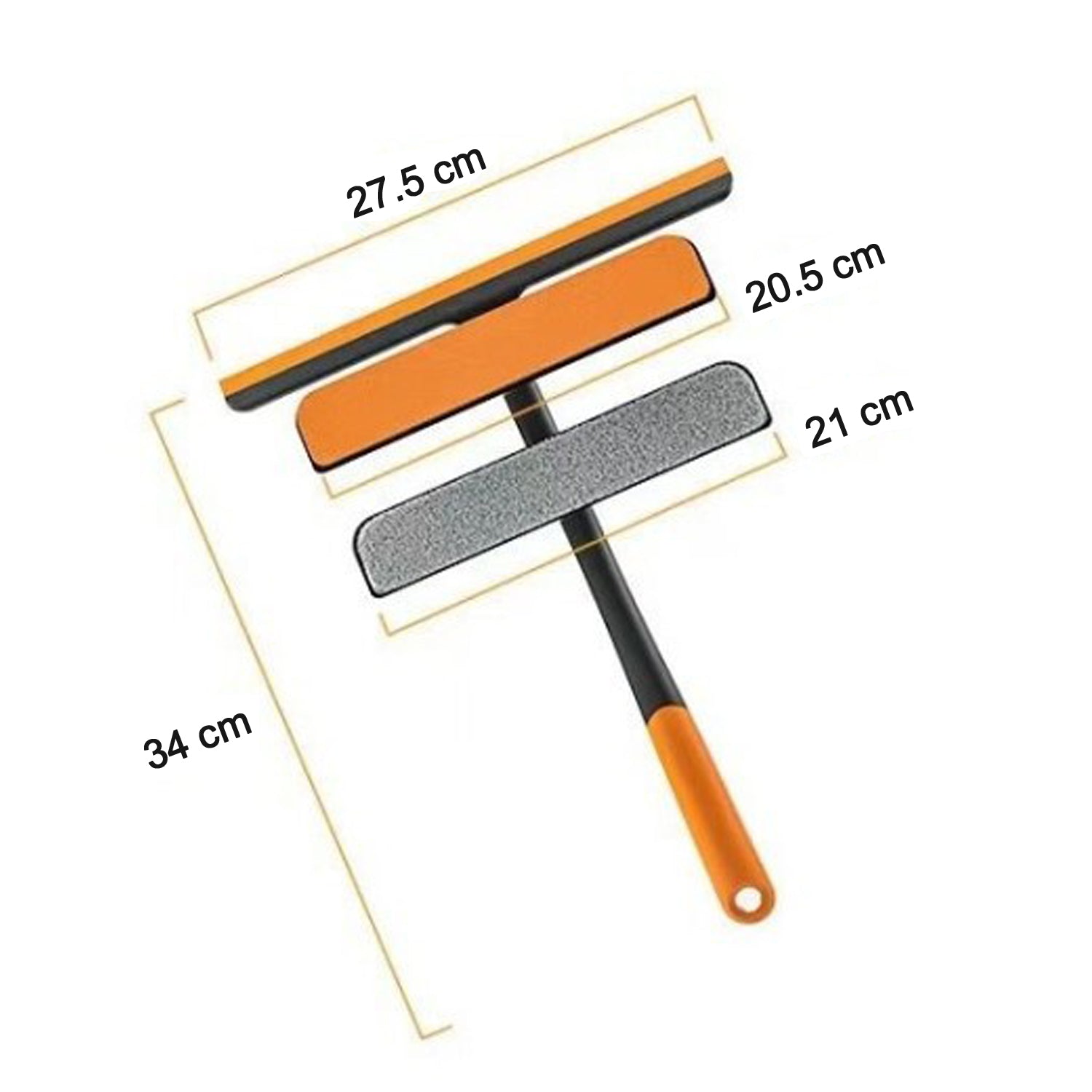 Plastic 3 in 1 Rotatable Double Side Design Cleaning Brush Glass Wiper for Glass window, Car Window, Mirror, Floor (Multicolor)