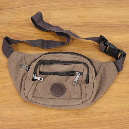 Stylish Canvas Waist Bag for Men & Women (1 Pc)