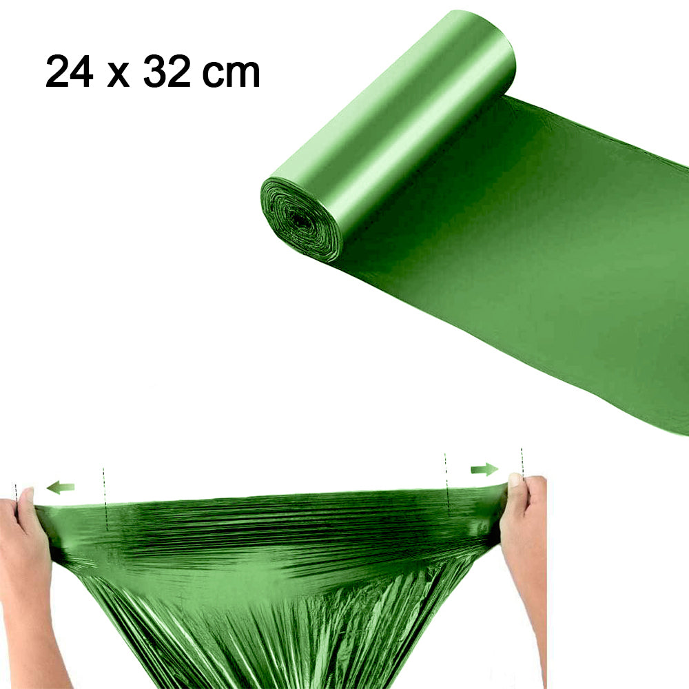 Bio-degradable Eco Friendly Garbage / Trash Bags Rolls (24\" x 32\") (Green)