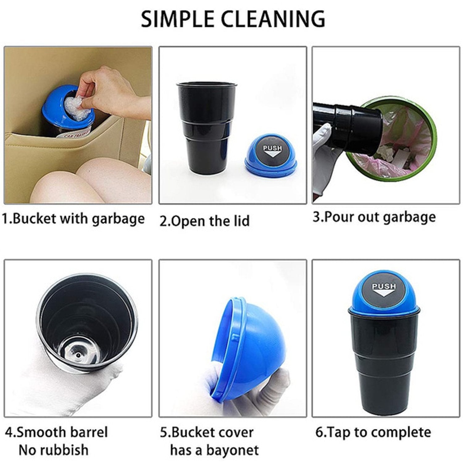 Mini Car Trash Bin Can Holder Dustbin