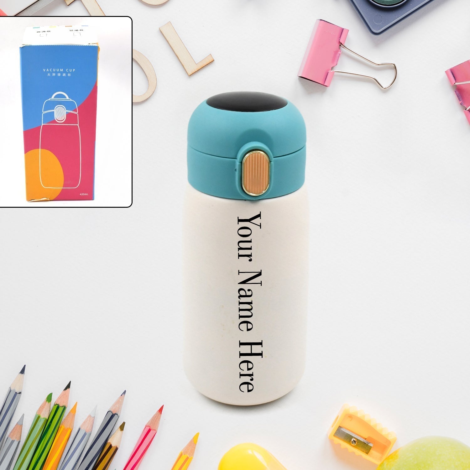 Customize Smart Vacuum Insulated Water Bottle with LED Temperature Display, Cold & Hot | Leak Proof | Office Bottle | Gym | Home | Kitchen | Hiking | Trekking | Travel Bottle (420 ML)