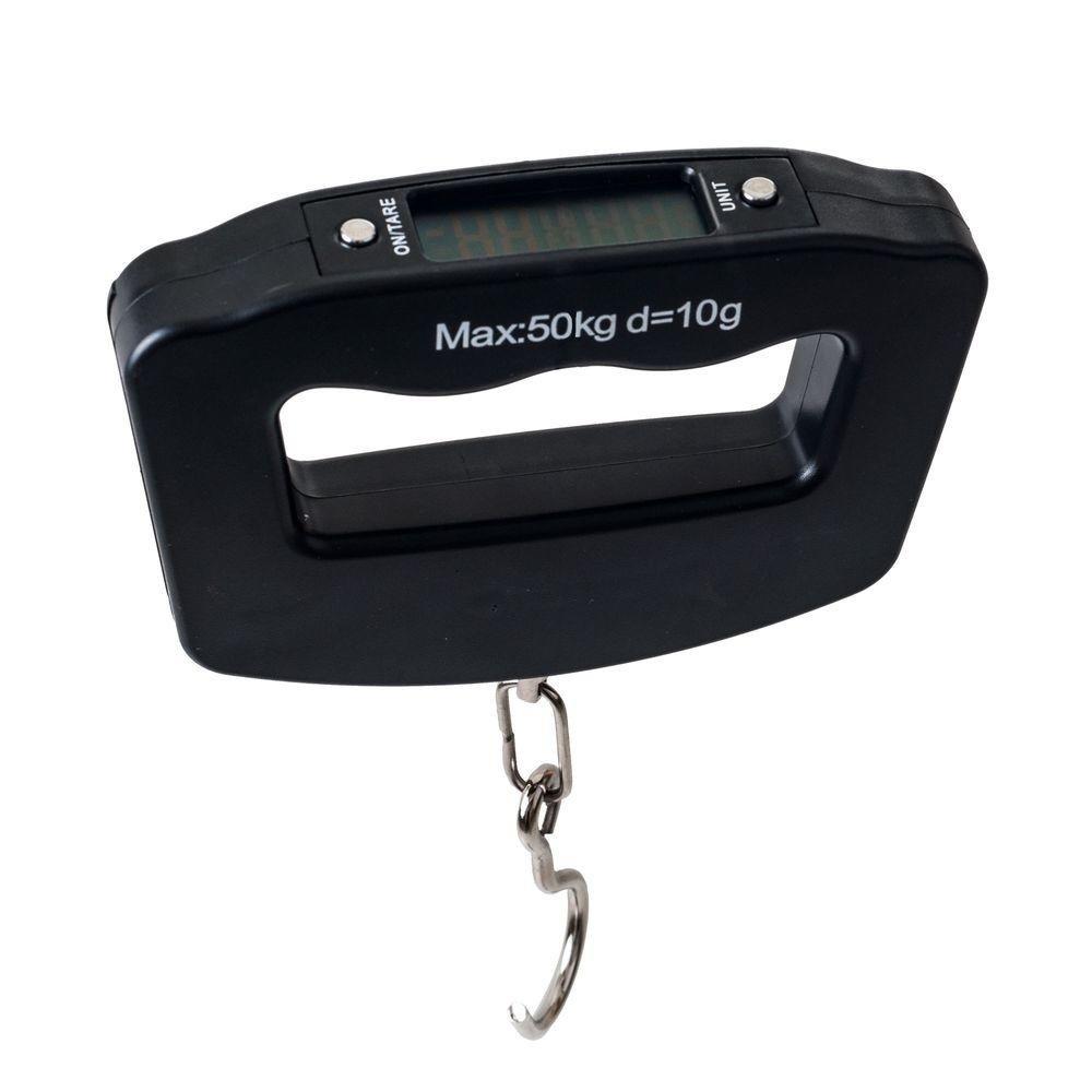 Black Digital Portable Luggage Scale with LCD Backlight (50 kg)