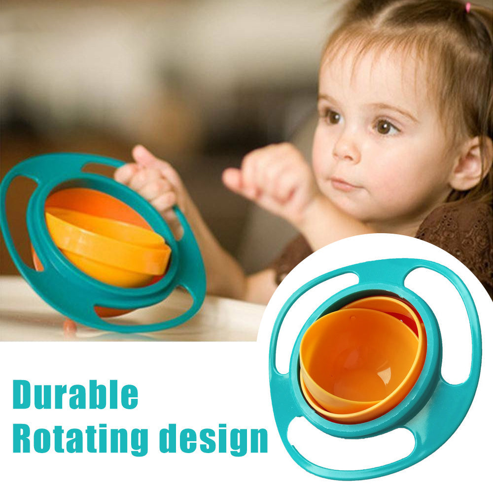 Portable Non Spill Feeding Toddler Gyro Bowl 360 Degree Rotating Dish