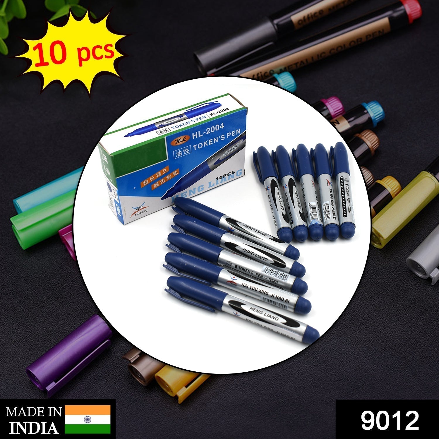 10Pc Blue Marker and pen used in studies and teaching white boards in schools and institutes for students.