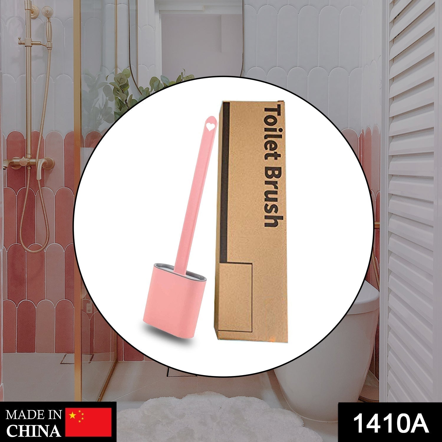 Silicone Toilet Brush with Holder Stand  for Bathroom Cleaning