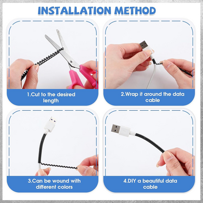 Metallic Cable Protector for Cords & Headphones (Spiral Wrap)