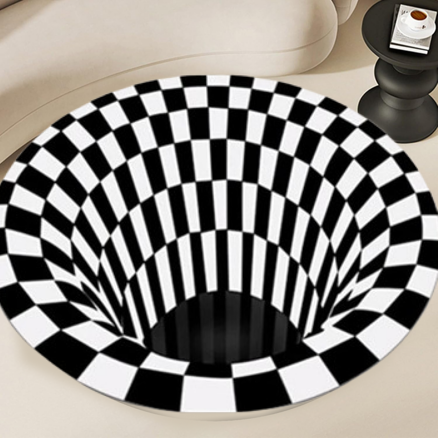 3D Space Round Carpet, Floor Mat Non-Woven Doormat (1 Pc / 78 Cm)