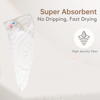 Premium Soft Microfiber Hair Drying Towel Wrap with Button (1 Pc)