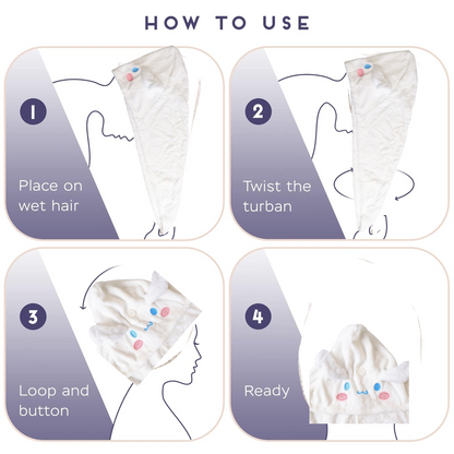 Premium Soft Microfiber Hair Drying Towel Wrap with Button (1 Pc)