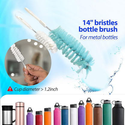 Long Handle Bottle Brush for Jars, Bottles & Containers Cleaning